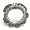 Antique Indian Bracelet, Rajasthan, Makara Heads, High Grade Silver, 201 Grams