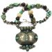Tibetan Gau Box Necklace, Tibetan Heirloom Beads, 84 Grams