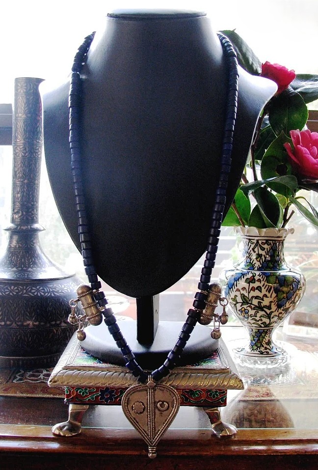 Antique Indian Amulet Necklace, South India Cache-Sexe Plate Antique Indian Amulet Necklace, South India Cache-Sexe Plate