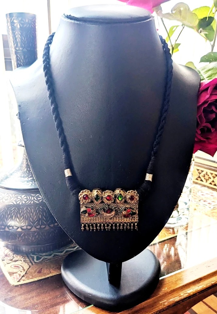 Antique Indian Pendant, Silver Gilt, Timaniya Necklace, Rajasthan Antique Indian Pendant, Silver Gilt, Timaniya Necklace, Rajasthan