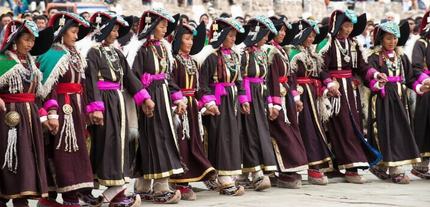 Ladakh Women in Ceramonial Costume Ladakh Women in Ceramonial Costume