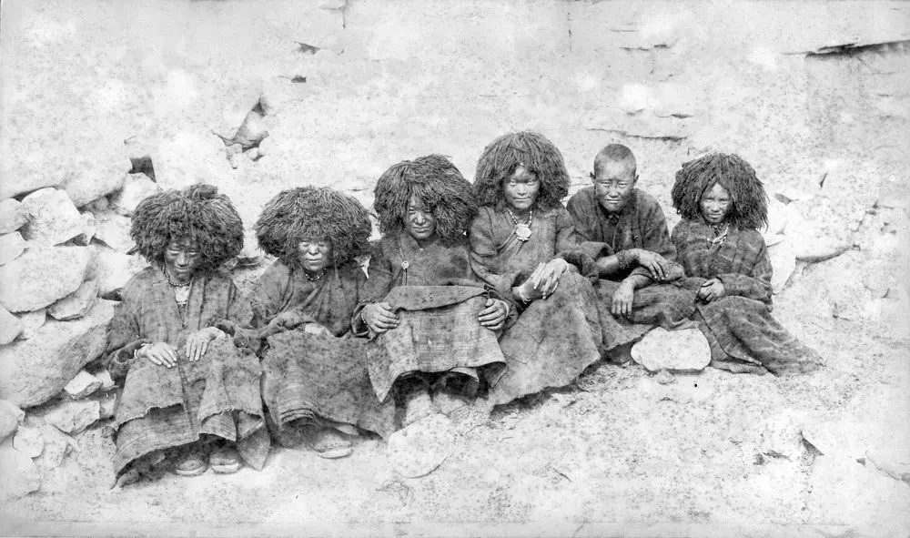 A Group of Nuns, 1903-1904 with Gau Boxes and wearing Yak's Hair head warmers