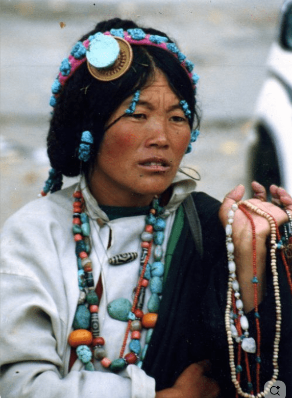 Tibetan Hair Bead Ornament, Melong Pongu Tibetan Hair Bead Ornament, Melong Pongu