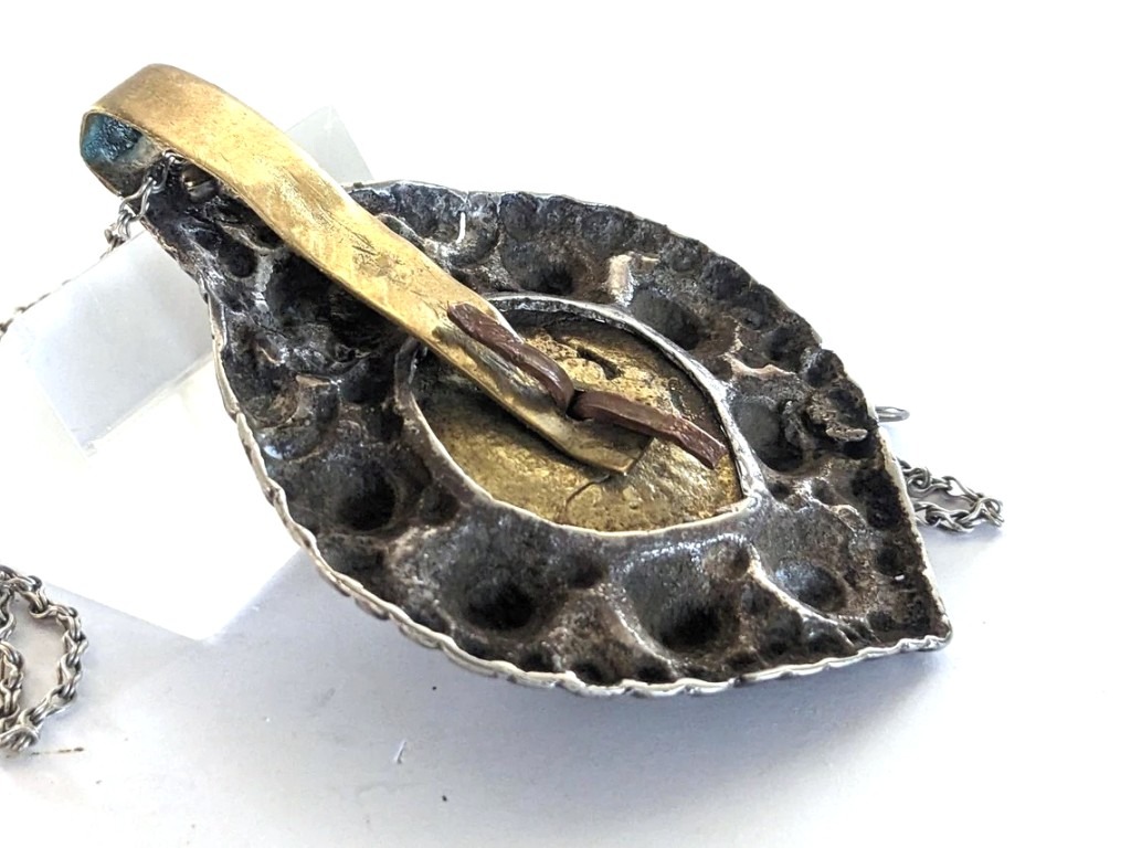 Tibetan Pendant, Silver Gilt, Kirtimukha Monster Mask Amulet Tibetan Pendant, Silver Gilt, Kirtimukha Monster Mask Amulet