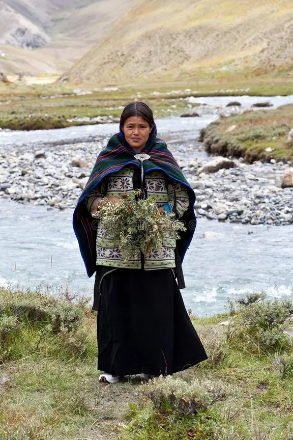 Tibetan Woman, Dolpa District, Nepal with Cloak Clasp Tibetan Woman, Dolpa District, Nepal with Cloak Clasp