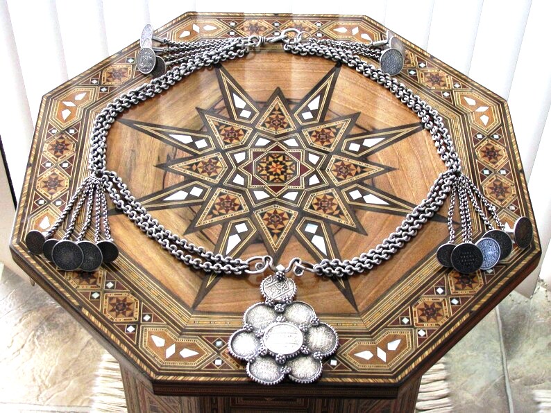 Antique Indian Necklace, British India Rupee Necklace