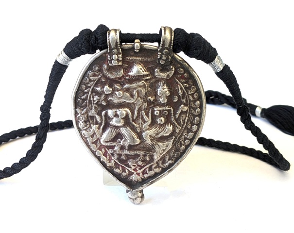 Antique Indian Amulet, Ganesh and Pavarti