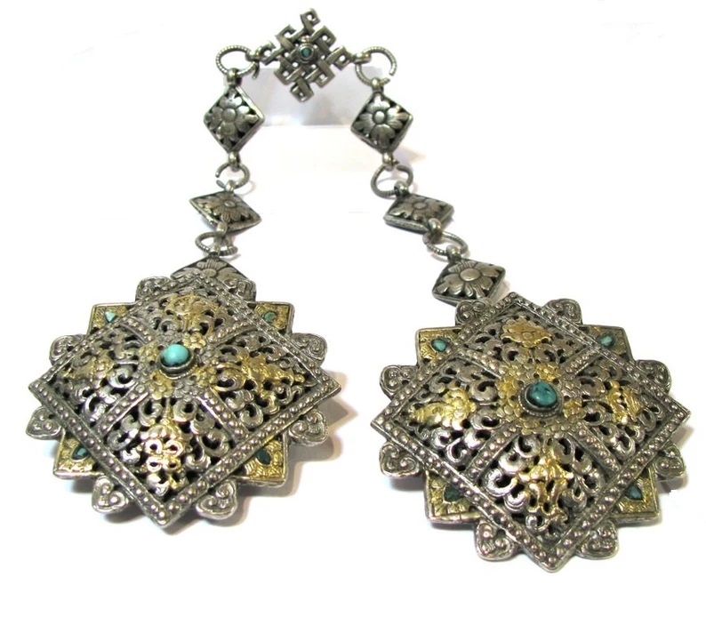 Antique Bhutan Koma Brooches