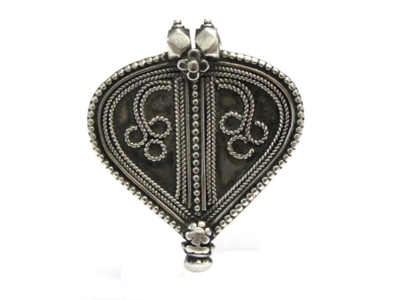 Antique Indian Amulet, South India Cache-Sexe Plate, 30.2 Grams