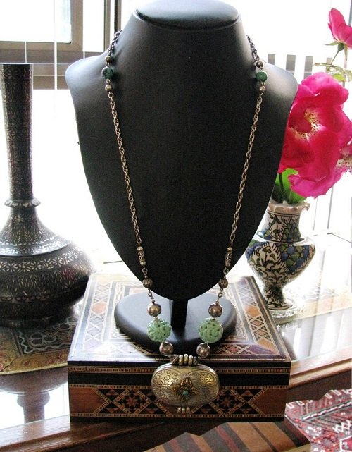 Antique Tibetan Gau Necklace