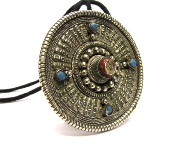 Antique Tibetan Pendant, Tibetan Hair Bead