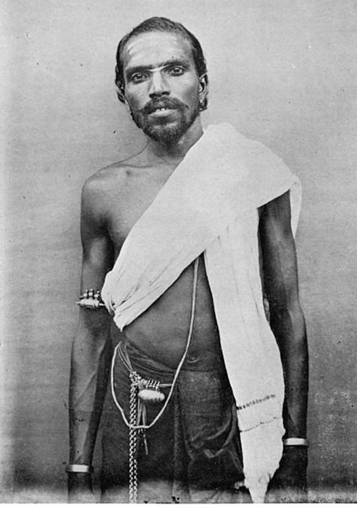 1800's, Devanga Man, Weavers Caste, Tamil Nadu, wearing Amulet Boxes