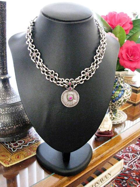 Antique British India Rupee Necklace