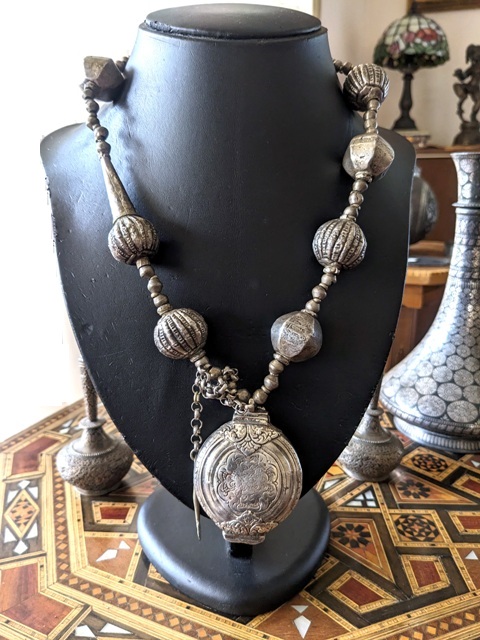 Antique Ethiopian Necklace, Chunam Lime Box Necklace