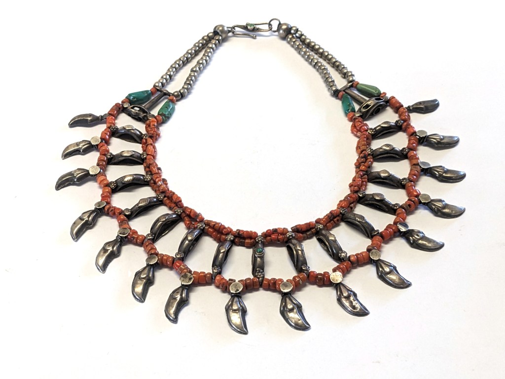Antique Ladakh Necklace, Coral, Turquoise