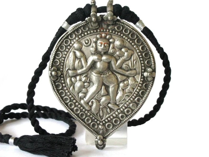 Antique Indian Amulet, Bhairava Form of Shiva Pendant