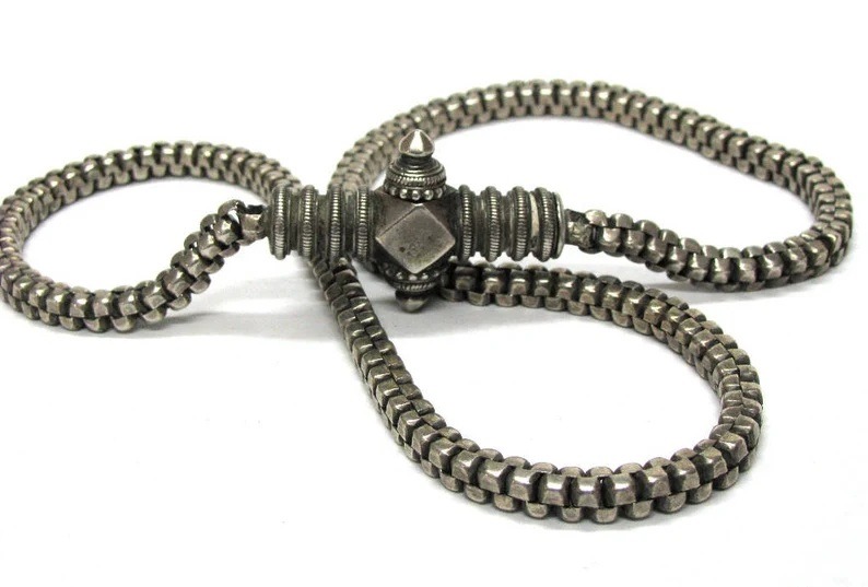 Antique South India Silver Chain Belt, Kerala