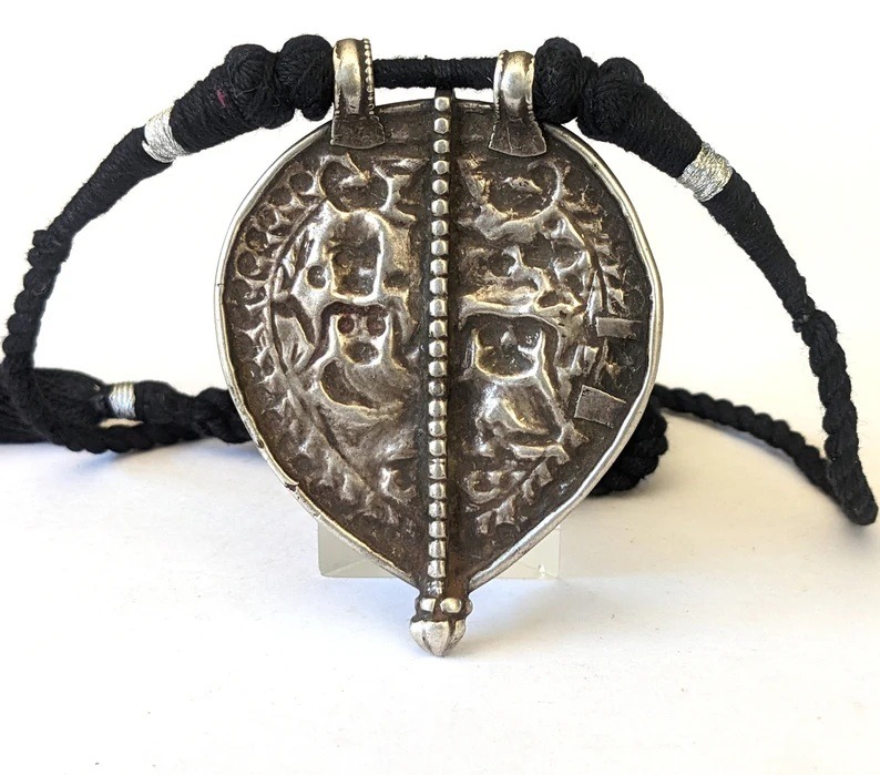 Antique Indian Amulet, Ganesh and Pavarti