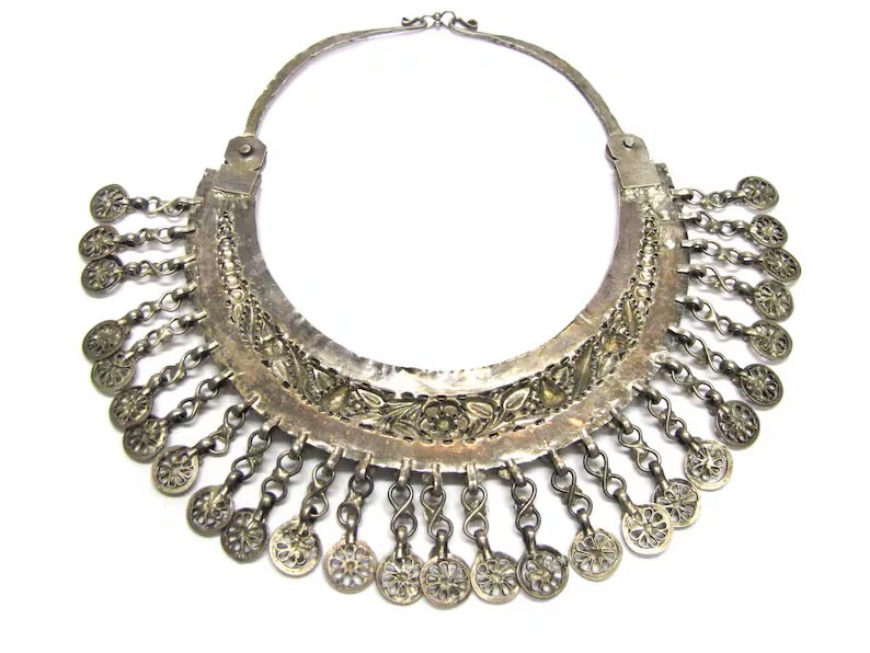 Vintage Indian Necklace, Tharu Tribe Necklace