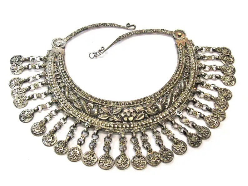 Vintage Indian Necklace, Tharu Tribe Necklace