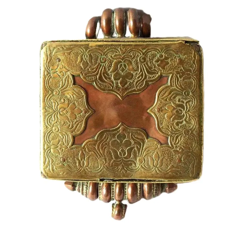 Antique Tibetan Gau Box, Copper, Brass